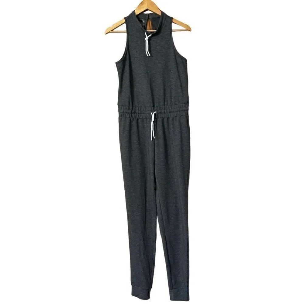Gymshark Solace Jersey Jumpsuit Women's Medium Romper Charcoal Gray Marble